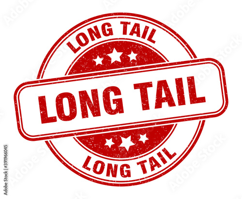 long tail stamp. long tail label. round grunge sign