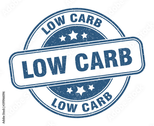 low carb stamp. low carb label. round grunge sign