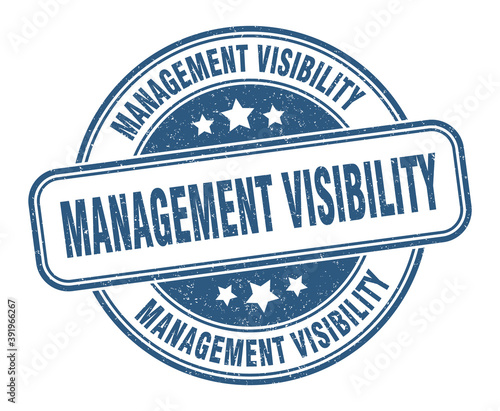 management visibility stamp. management visibility label. round grunge sign