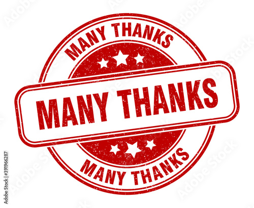 many thanks stamp. many thanks label. round grunge sign