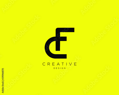 Creative and Minimalist Letter CF Logo Design Using letters C and F , CF Monogram