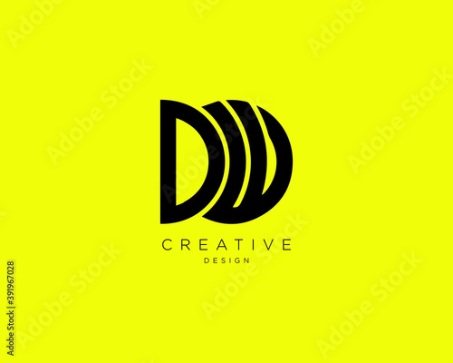 Creative and Minimalist Letter DW Logo Design Using letters D and W , DW Monogram photo