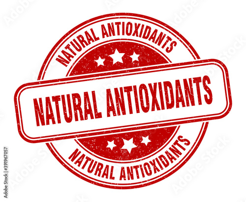 natural antioxidants stamp. natural antioxidants label. round grunge sign