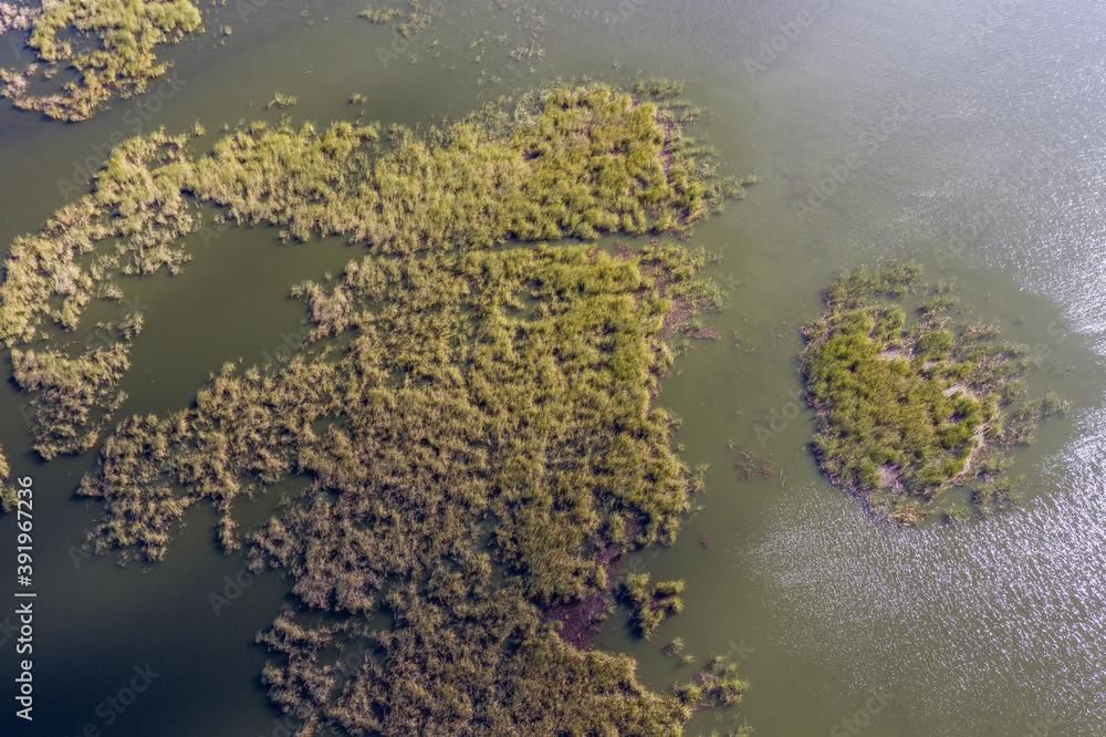 Drone photo of Vistula Lagoon in Katy Rybackie village located on the Vistula Spit between lagoon and Baltic Sea in Pomerania region of Poland Drone photo of Vistula Lagoon in Katy Rybackie village located on the Vistula Spit between lagoon and Baltic Sea in Pomerania region of Poland