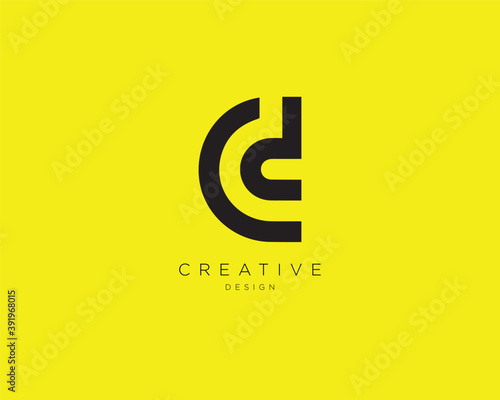 Creative and Minimalist Letter CD Logo Design Using letter C and D , CD Monogram
