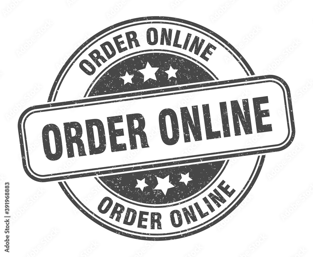 Fototapeta premium order online stamp. order online label. round grunge sign