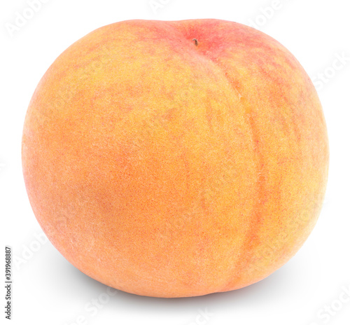 Orange Peach isolate on white background, Sweet Golden Peach fruits isolate on white background With clipping path.