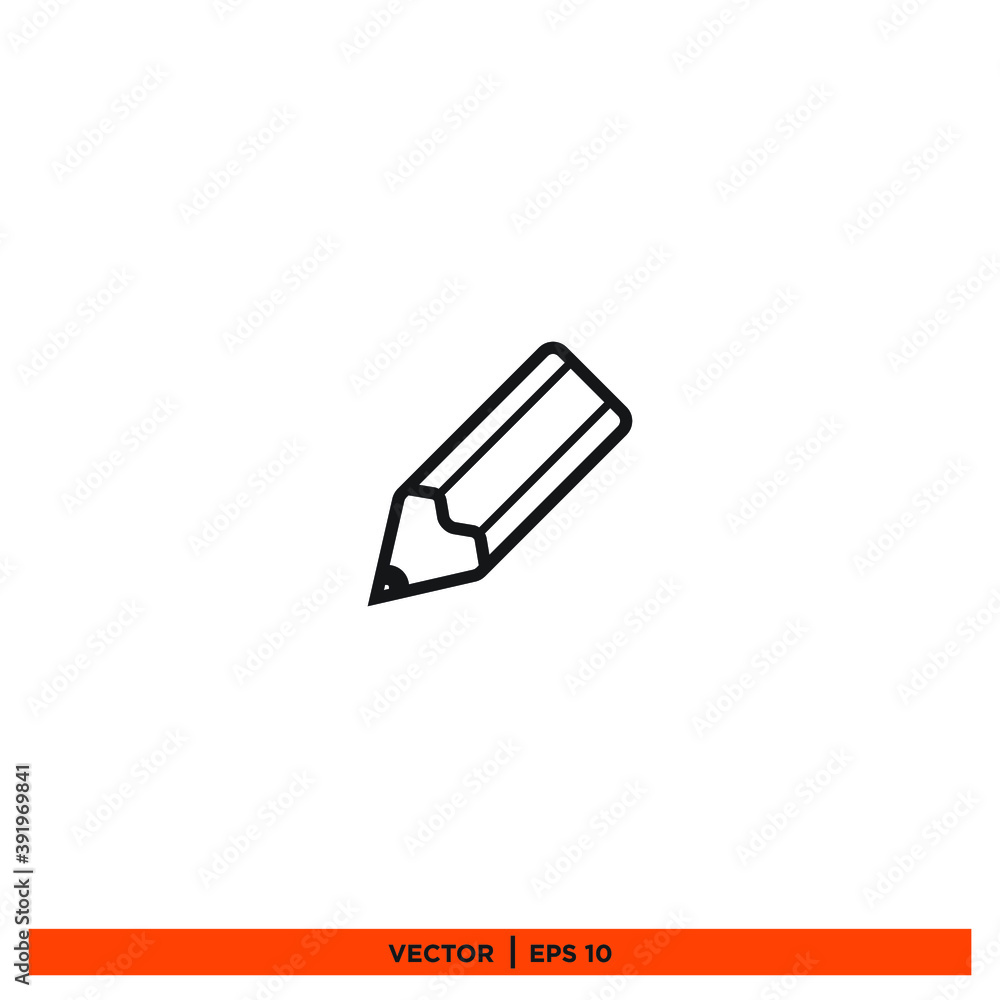 Icon vector graphic of pencil, good for template illustration symbol Icon vector graphic of pencil, good for template illustration symbol