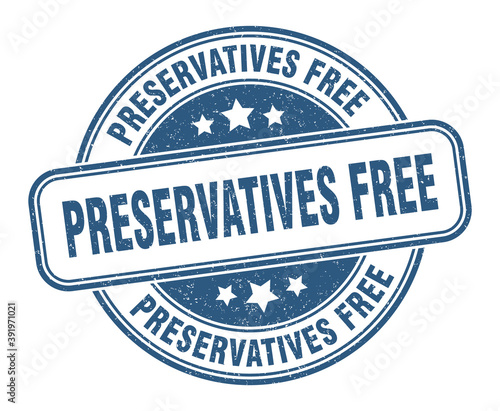 preservatives free stamp. preservatives free label. round grunge sign