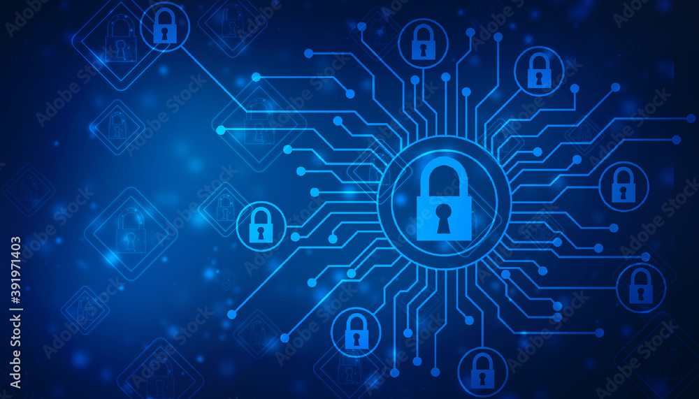 Closed Padlock on digital background, Technology security concept. Modern safety digital background. Lock Protection system, Cyber Security and information or network protection Closed Padlock on digital background, Technology security concept. Modern safety digital background. Lock Protection system, Cyber Security and information or network protection