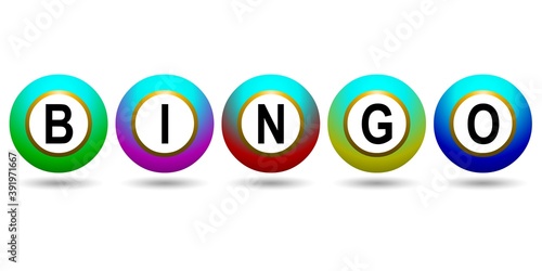 Boules de Bingo sur fond blanc