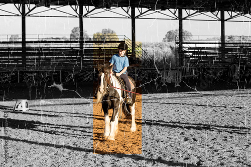 Ber Yakov, Israel - September 28, 2016: Horse riding lessons for kids.