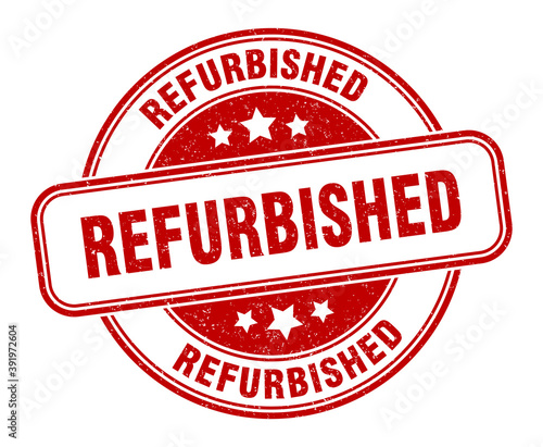 refurbished stamp. refurbished label. round grunge sign