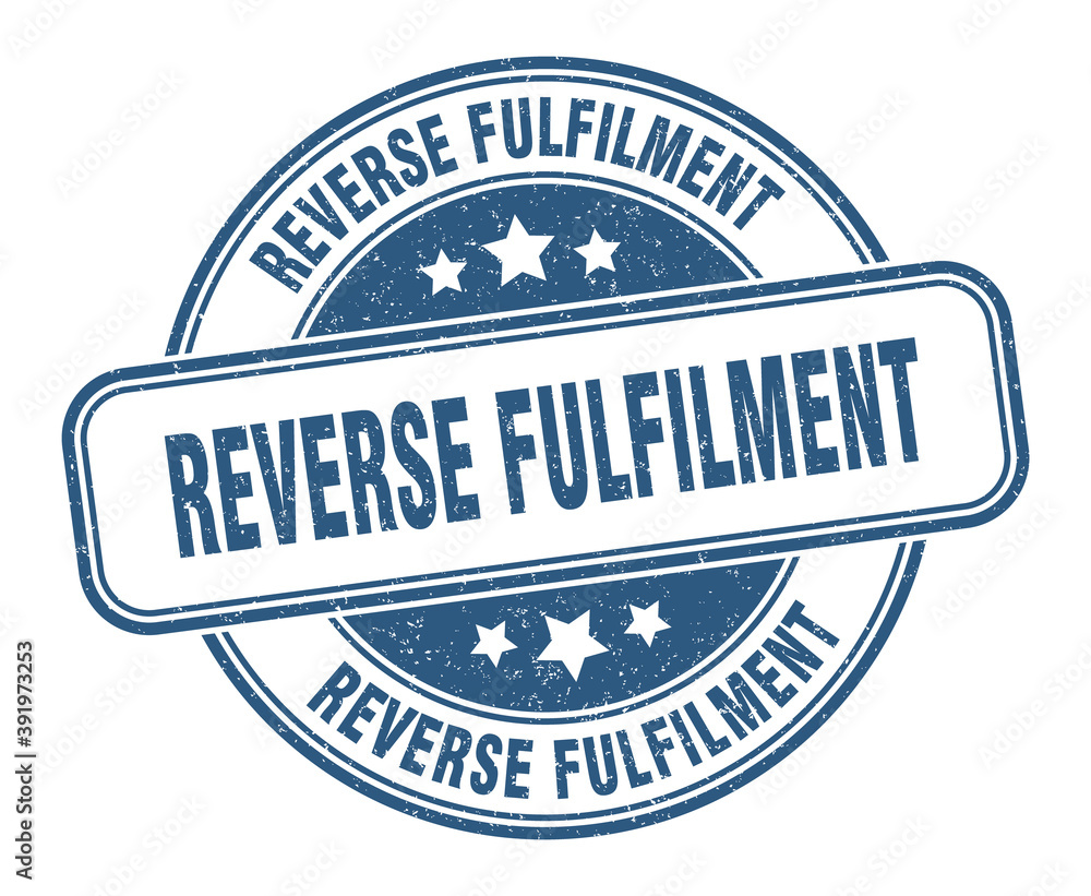 Fototapeta premium reverse fulfilment stamp. reverse fulfilment label. round grunge sign