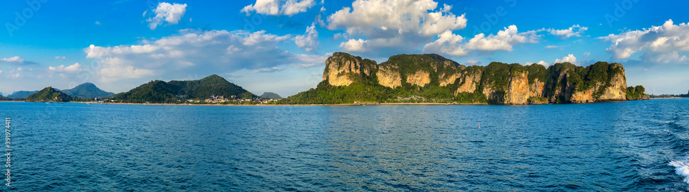 Beautiful coast of Thailand as seen from a boat