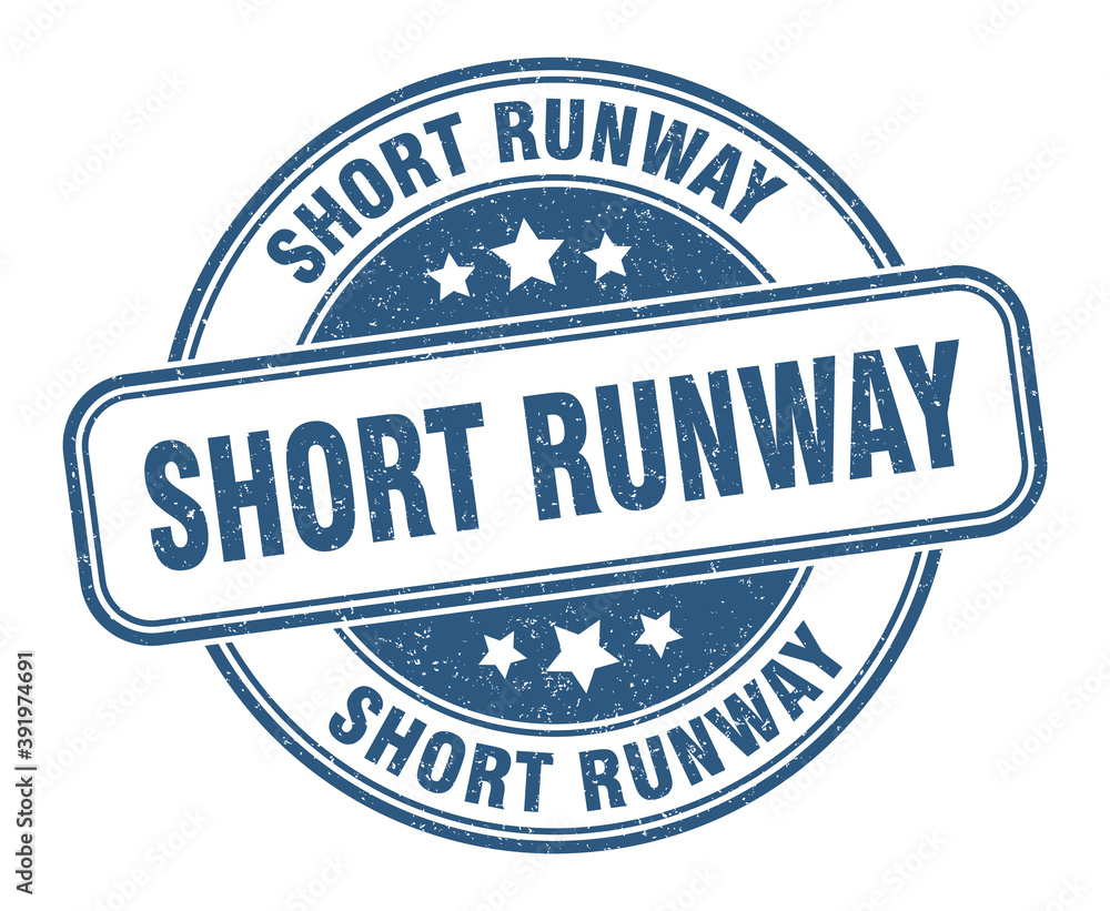 Fototapeta premium short runway stamp. short runway label. round grunge sign