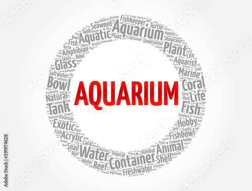 Aquarium word cloud, concept background