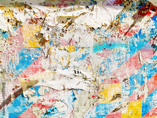 Old ripped blank torn grunge posters texture background