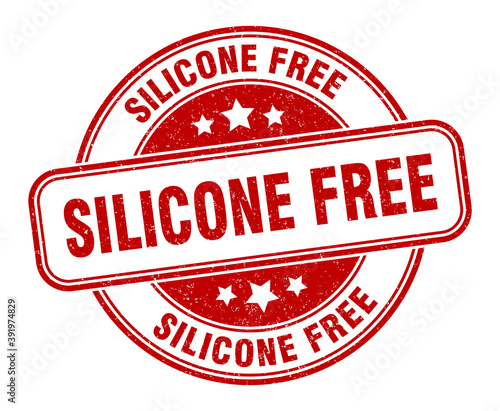 silicone free stamp. silicone free label. round grunge sign