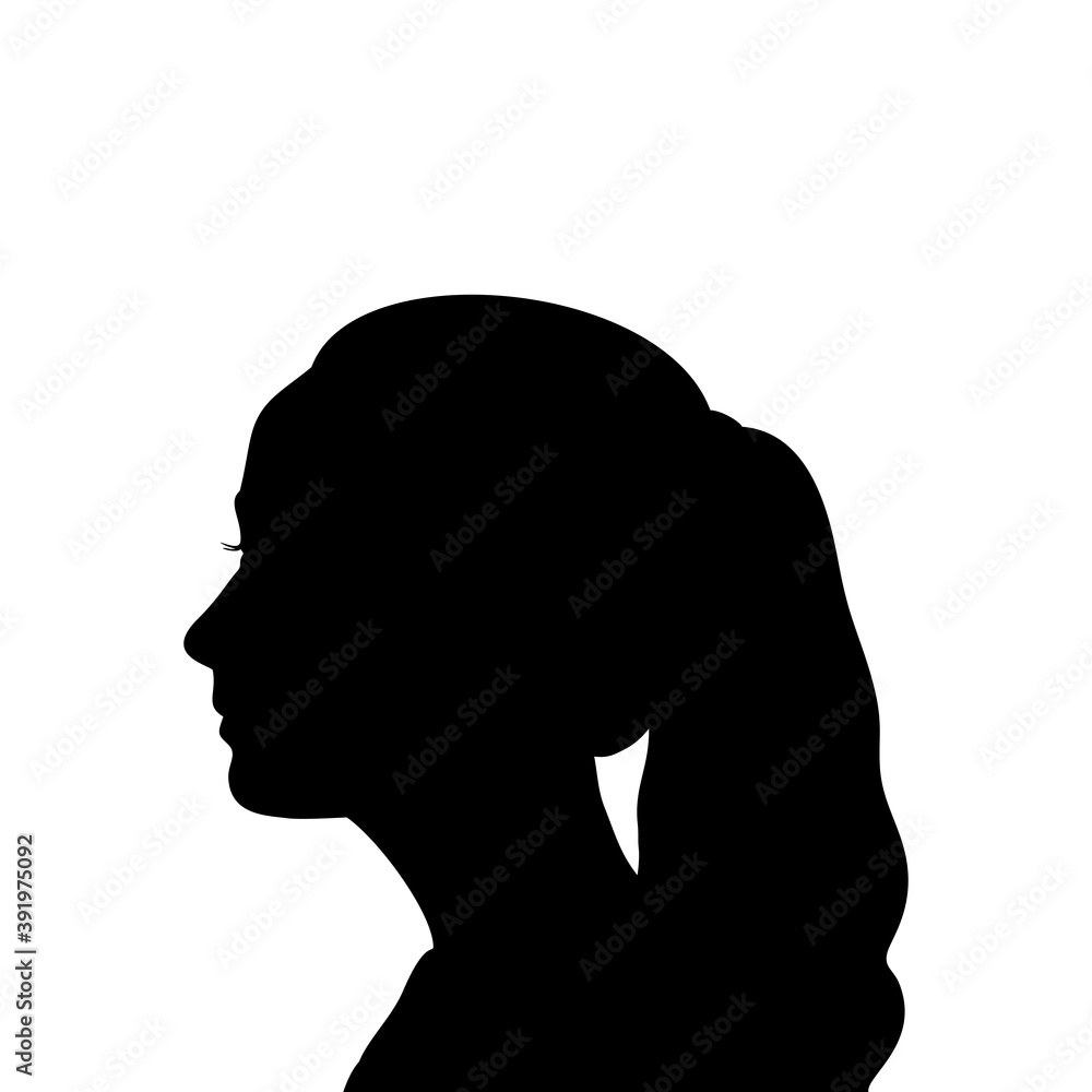 Silhouette face girl close up