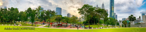 Photography KUALA LUMPUR, MALAYSIA - DECEMBER 27, 2019: Tourists enjoy the wonderful panoram