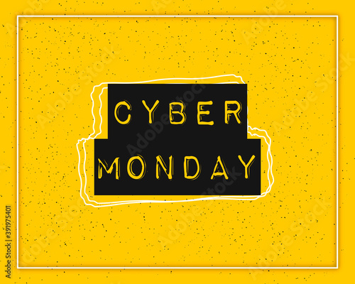 Cyber Monday yellow background. Spotted background. Vector banner.