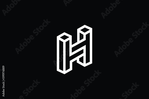 3D H logo letter design on luxury background. 3D HH logo monogram initials letter concept. H icon logo design. HH elegant and Professional letter icon design on black background. H HH