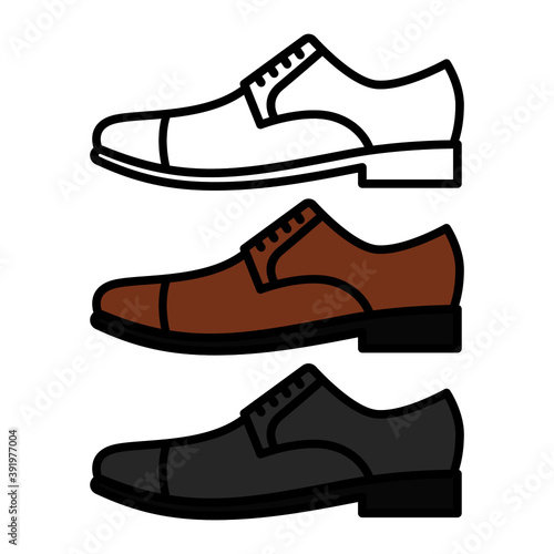Open lacing Derby shoes vector icon