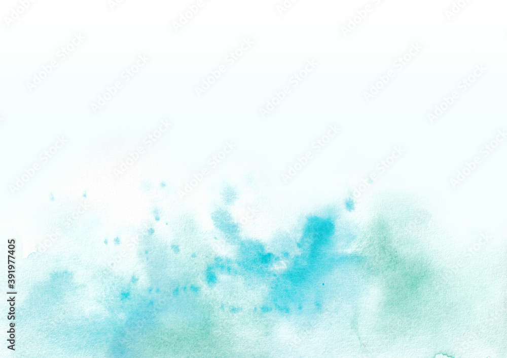 abstract blue watercolor background with splashes
