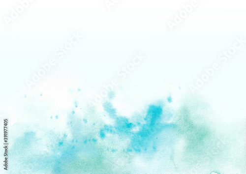 abstract blue watercolor background with splashes © Nadya