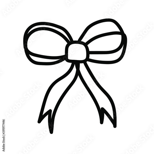 bow and ribbon vector element doodle style