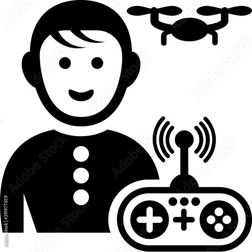 
Drone operator glyph icon 
