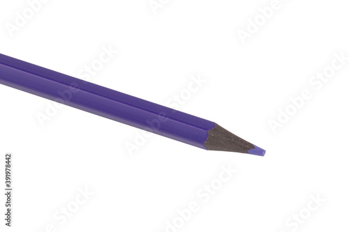 Blue color pencil for art isolated on the white