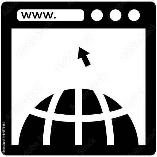 
A globe on a web screen representing domain registration
