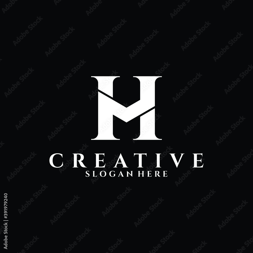 Letter HM luxury logo design vector