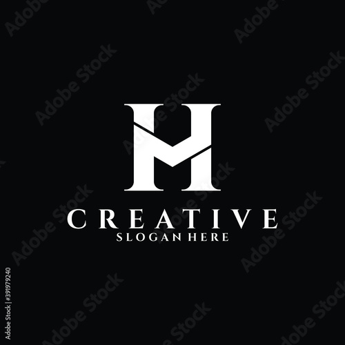 Letter HM luxury logo design vector