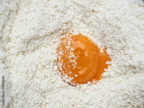 Egg yolk in butter and flour crumb