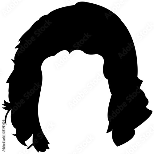 
A short haircut solid icon design
