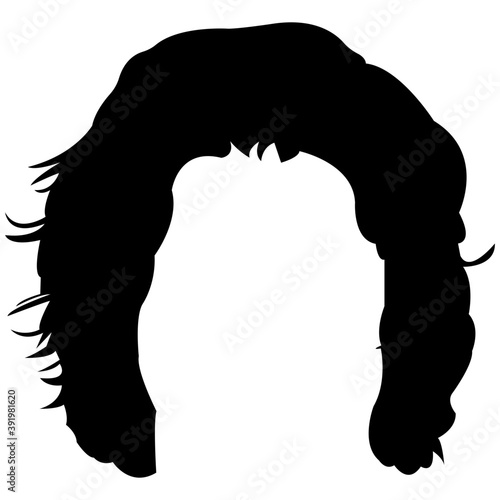 
A short haircut solid icon design
