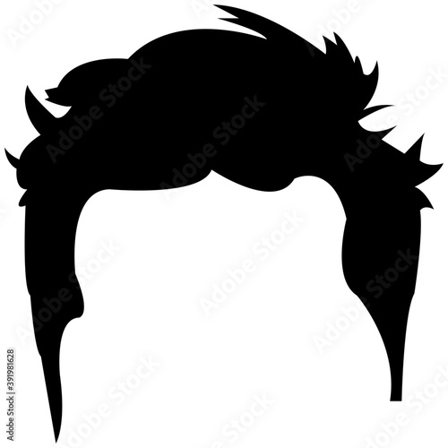
A short haircut solid icon design

