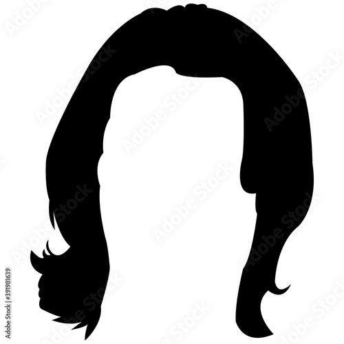 
A short haircut solid icon design
