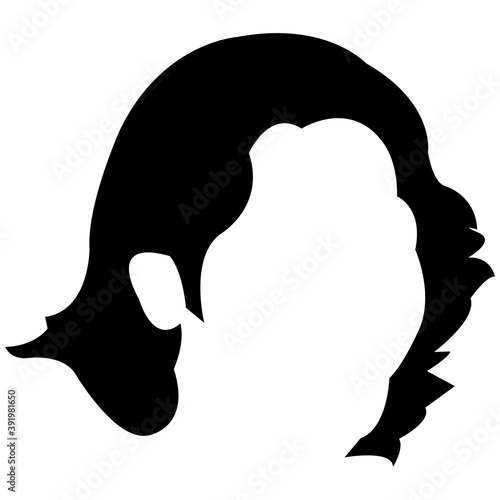 
A short haircut solid icon design
