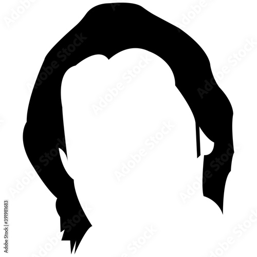 
A short haircut solid icon design
