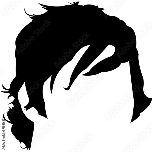 
A short haircut solid icon design
