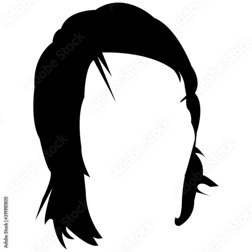 

A short haircut solid icon design
