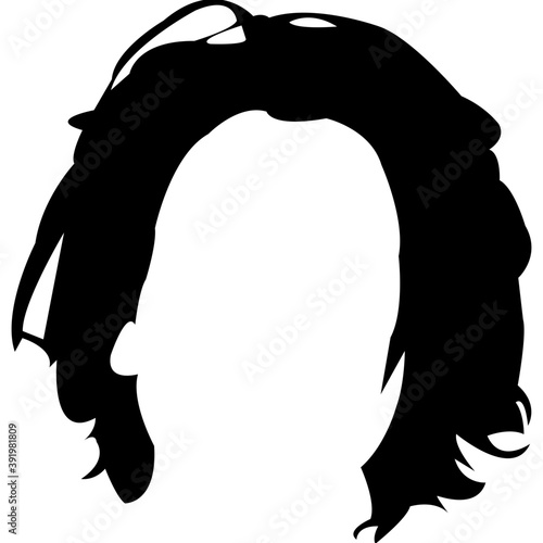 

A short haircut solid icon design
