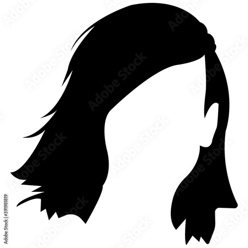 

A short haircut solid icon design
