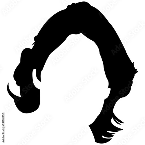 

A short haircut solid icon design

