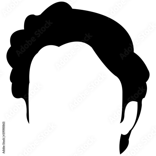 

A short haircut solid icon design
