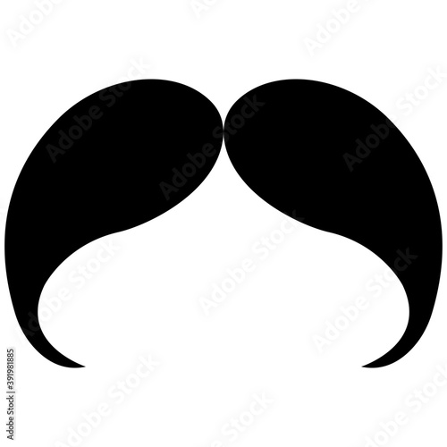 
A slight inward curve, drooping mustaches in solid icon design representing asterix mustache
